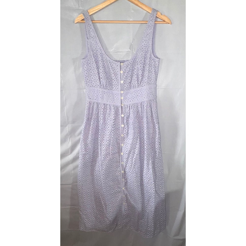 J.Crew Lavender Eyelet Button Front Midi Dress Womens 2 Event Sleeveless NWT